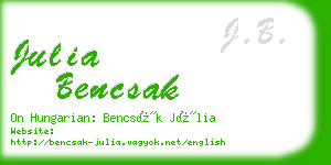 julia bencsak business card